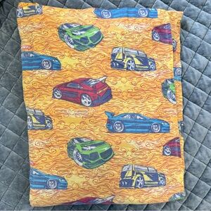 Hot Wheels Flat Sheet Yellow Flames Car Kid Automobile Play Bedroom Twin